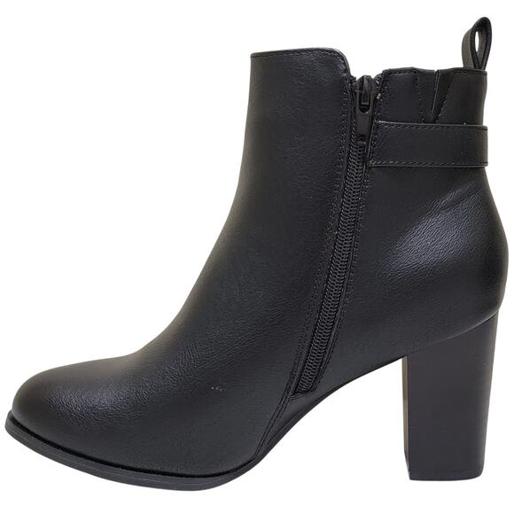New York & Company Women Angie Block Heel Biker Bootie Size US 7 Black - Picture 4 of 6